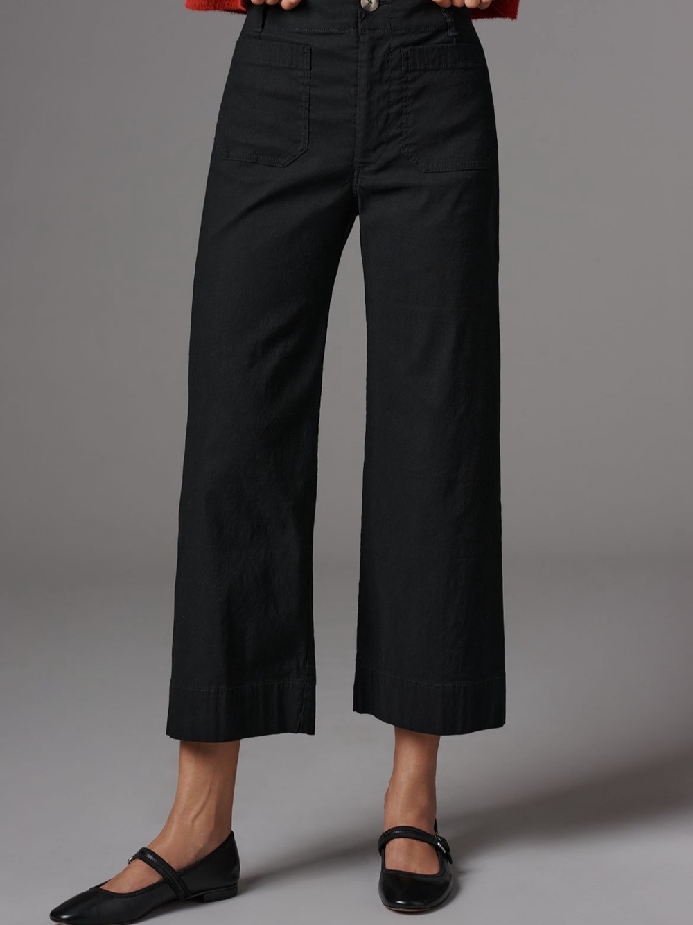 Maeve The Colette Black Wide-Leg Crop Pants - Picture 4 of 7